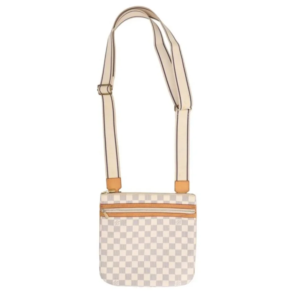 Louis Vuitton Pochette Bosphore Bag Damier Azur White